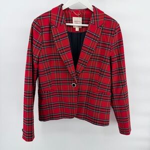 NWOT Red Tartan Plaid Blazer
